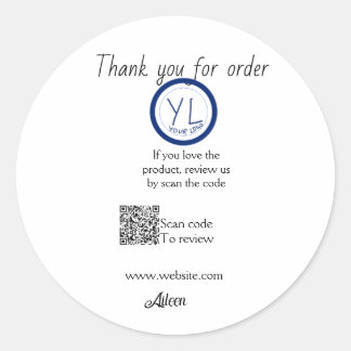 Sticker Rond Google review business logo website scan QR code