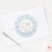 Sticker Rond Goose Birthday Blue Gingham Thank you (Enveloppe)
