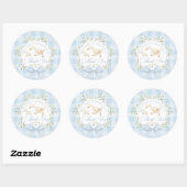 Sticker Rond Goose Birthday Blue Gingham Thank you (Feuille)