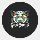 Sticker Rond Goose Bumps Goosebumps Funny Geese Fist Bump Hallo (Devant)