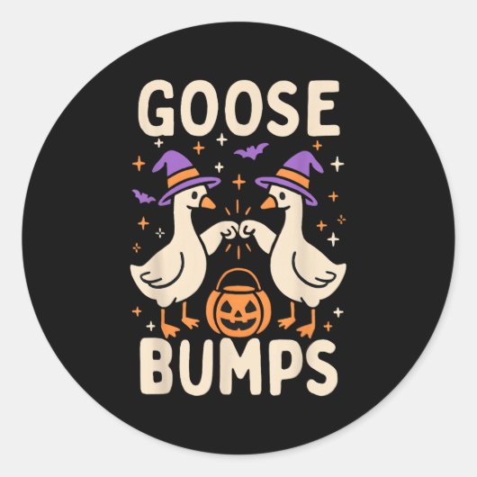 Sticker Rond Goose Bumps Goosebumps Halloween Silly Meme Funny  (Devant)