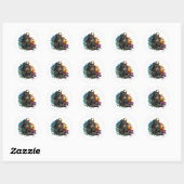 Sticker Rond Gordon Setter (Feuille)