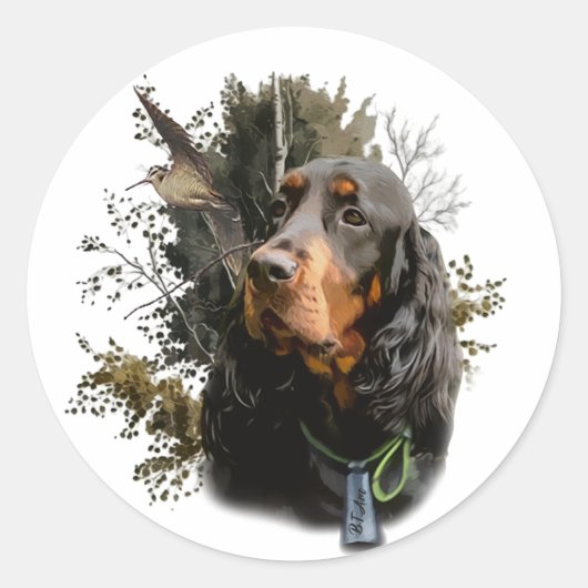 Sticker Rond Gordon Setter (Devant)