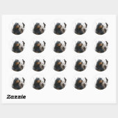 Sticker Rond Gordon Setter, compagnon de chasse (Feuille)