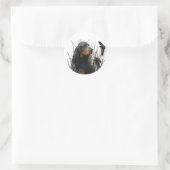 Sticker Rond Gordon Setter, compagnon de chasse (Sac)