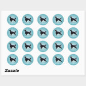 Sticker Rond Gordon Setter Joyeux design d'anniversaire (Feuille)