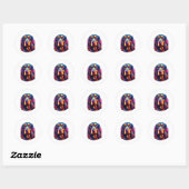 Sticker Rond Gordon Setter Neon Design (Feuille)