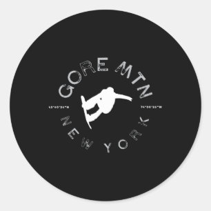 Sticker Rond Gore Mountain New York Vintage Retro Snowboard