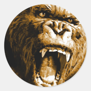 Sticker Rond Gorilla