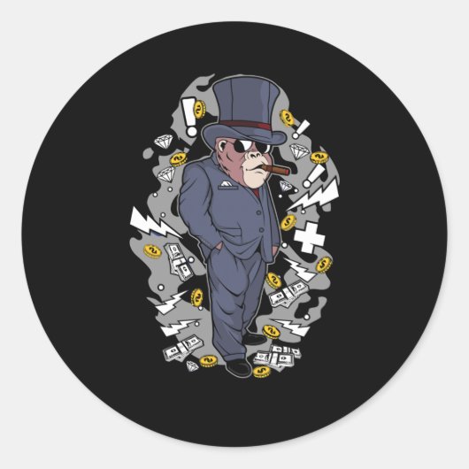 Sticker Rond Gorilla Boss (Devant)
