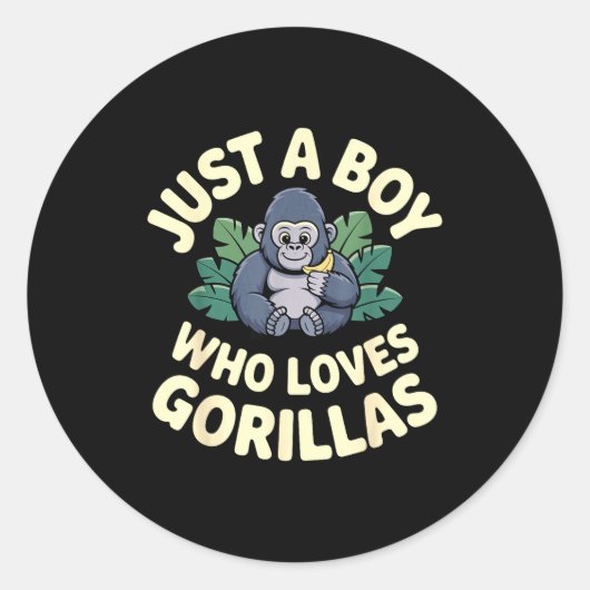 Sticker Rond Gorilla Costume For Boys Men Kid Animal Lover Monk (Devant)