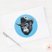 Sticker Rond Gorilla Cowboy (Enveloppe)