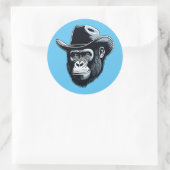 Sticker Rond Gorilla Cowboy (Sac)
