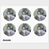 Sticker Rond Gorilla et bébé (Feuille)
