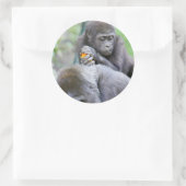 Sticker Rond Gorilla et bébé (Sac)