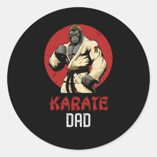 Sticker Rond Gorilla Karate Papa maman Super Papa