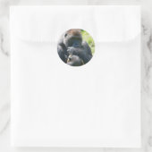 Sticker Rond Gorille D'Argent Et Sa Couverture (Sac)