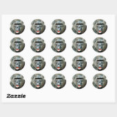 STICKER ROND GORILLE DRÔLE MIGNON (Feuille)