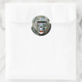 STICKER ROND GORILLE DRÔLE MIGNON (Sac)
