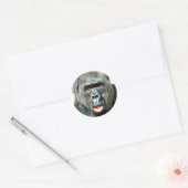 STICKER ROND GORILLE DRÔLE MIGNON (Enveloppe)