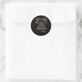 Sticker Rond Gorille en noir (Sac)