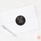 Sticker Rond Gorille en noir (Enveloppe)