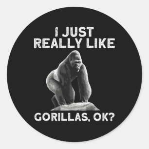 Sticker Rond Gorille Pour Primate Gorilla