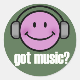 STICKER ROND GOT MUSIC SMILE