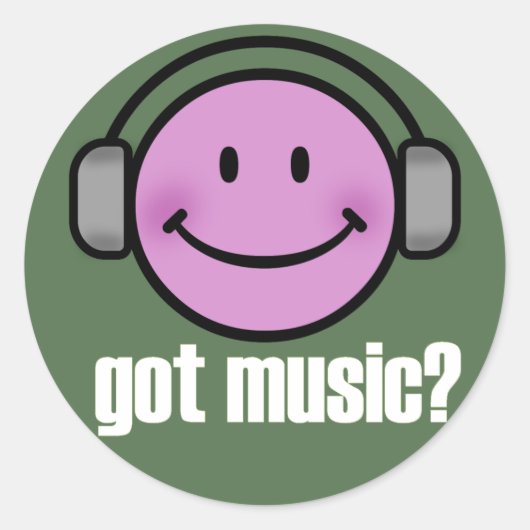 STICKER ROND GOT MUSIC SMILE (Devant)