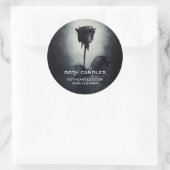 Sticker Rond Goth Black Rose Laisser du sang Macabre Entreprise (Sac)