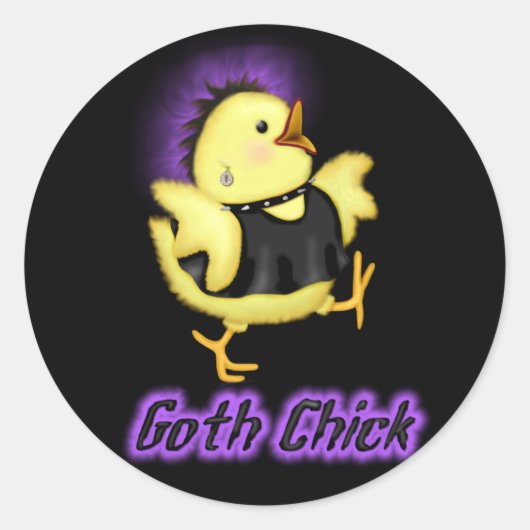 Sticker Rond Goth Chick (Devant)