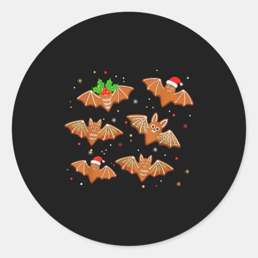 Sticker Rond Goth Christmas Shirt For Kids, Soky Cute Bat Ginge (Devant)