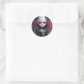 Sticker Rond Goth Girl Rose Noir Déplaisant mignon (Sac)