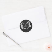 Sticker Rond Goth minimal Squelette mains Baby shower Favoriser (Enveloppe)