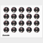 Sticker Rond Goth Princesse Imaginaire gothique Art (Feuille)