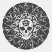 Sticker Rond Goth Skull (Devant)