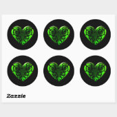 Sticker Rond Goth St. Patrick's Day Coeur vert (Feuille)