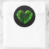 Sticker Rond Goth St. Patrick's Day Coeur vert (Sac)