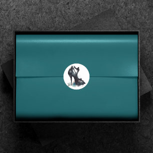 Sticker Rond Goth Vogue Brasage Turquoise et talon haute de S