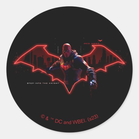 Sticker Rond Gotham Chevaliers Hood rouge dans le logo (Devant)