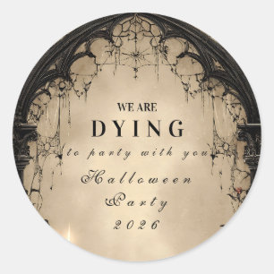 Sticker Rond Gothic Arch Lumière de Chandelle Halloween