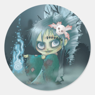Sticker Rond Gothic Dead