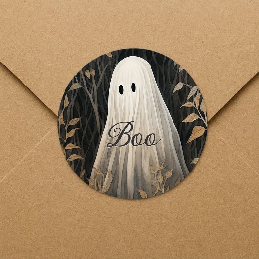 Sticker Rond Gothic Ghost Halloween