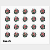 Sticker Rond Gothic Rose Wedding Frame (Feuille)