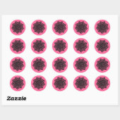 Sticker Rond GOTHIC SOLEIL Noir rose Celtique noeuds (Feuille)