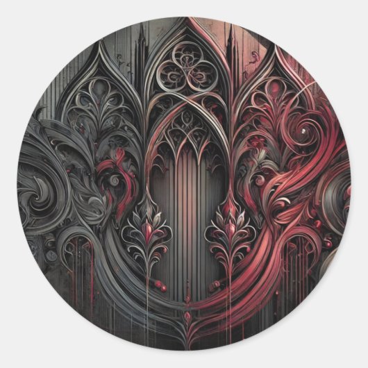 Sticker rond gothique (Devant)