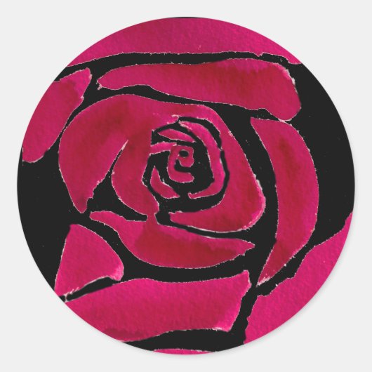 Sticker Rond Gothique abstrait rose aquarelle art original (Devant)
