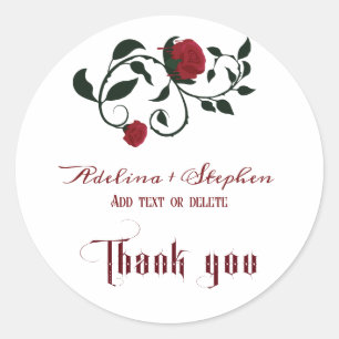 Sticker Rond Gothique Déchirer Bloody Roses Moody Mariage