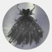 Sticker Rond Gothique Fairy Black Gown | Vampy Glam Goth Sheen (Devant)