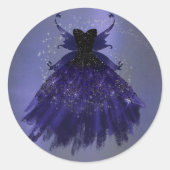 Sticker Rond Gothique Fairy Indigo Gown | Milieu mauve (Devant)